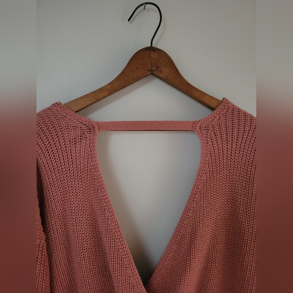Chunky knit faux wrap sweater - Picture 3 of 8